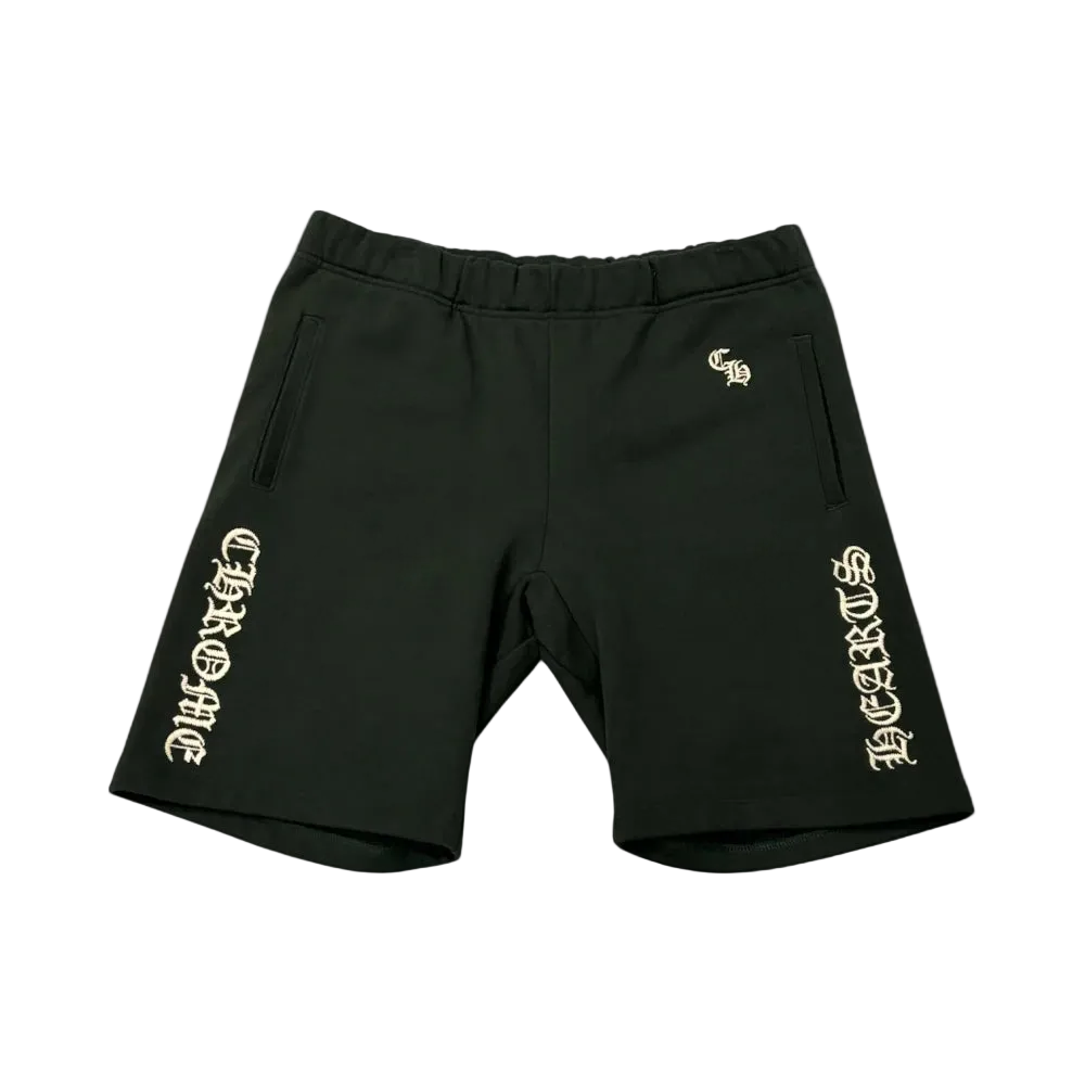 Green Embroidered Logo Shorts