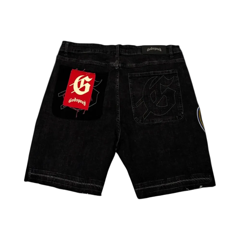 Patchwork Jean Shorts