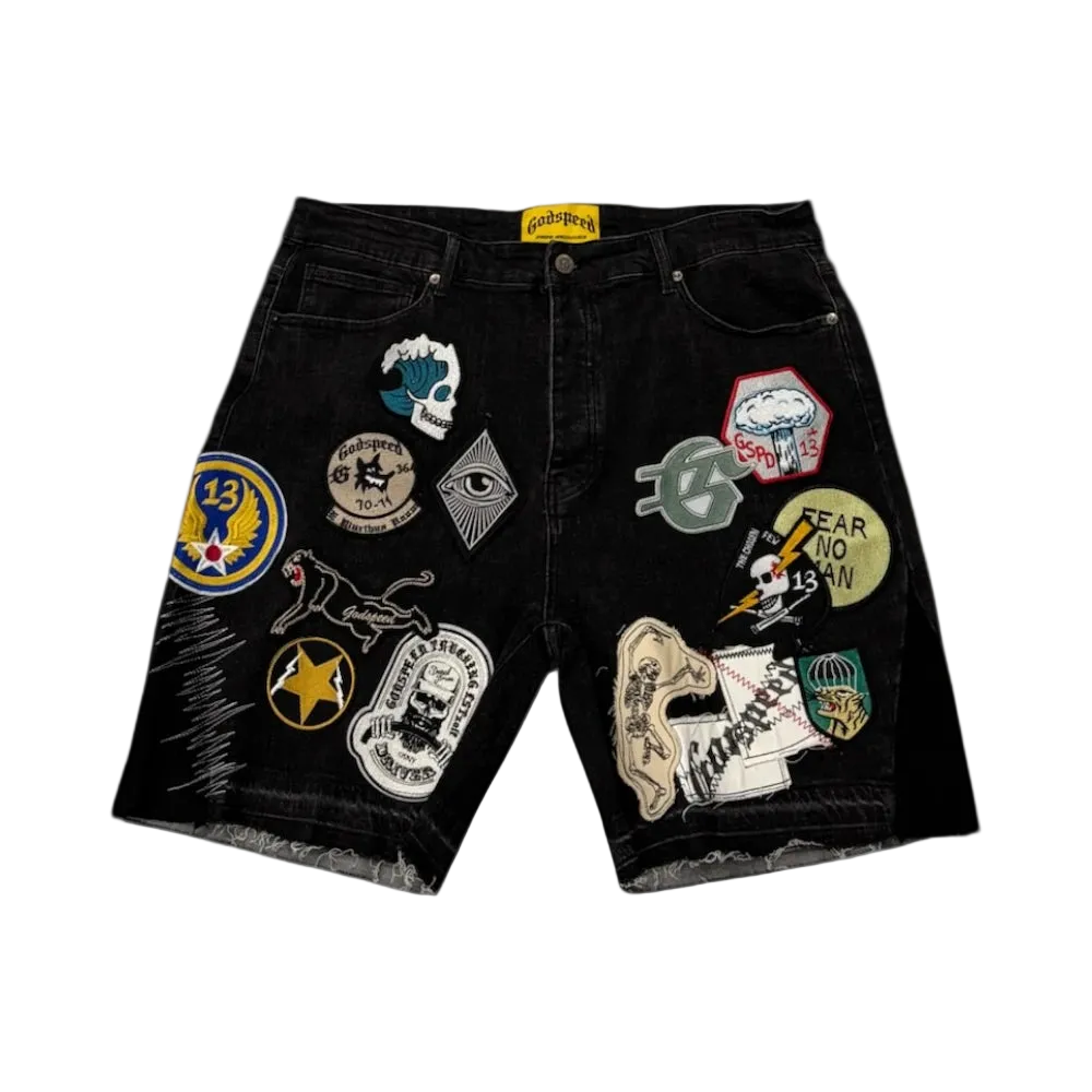 Patchwork Jean Shorts