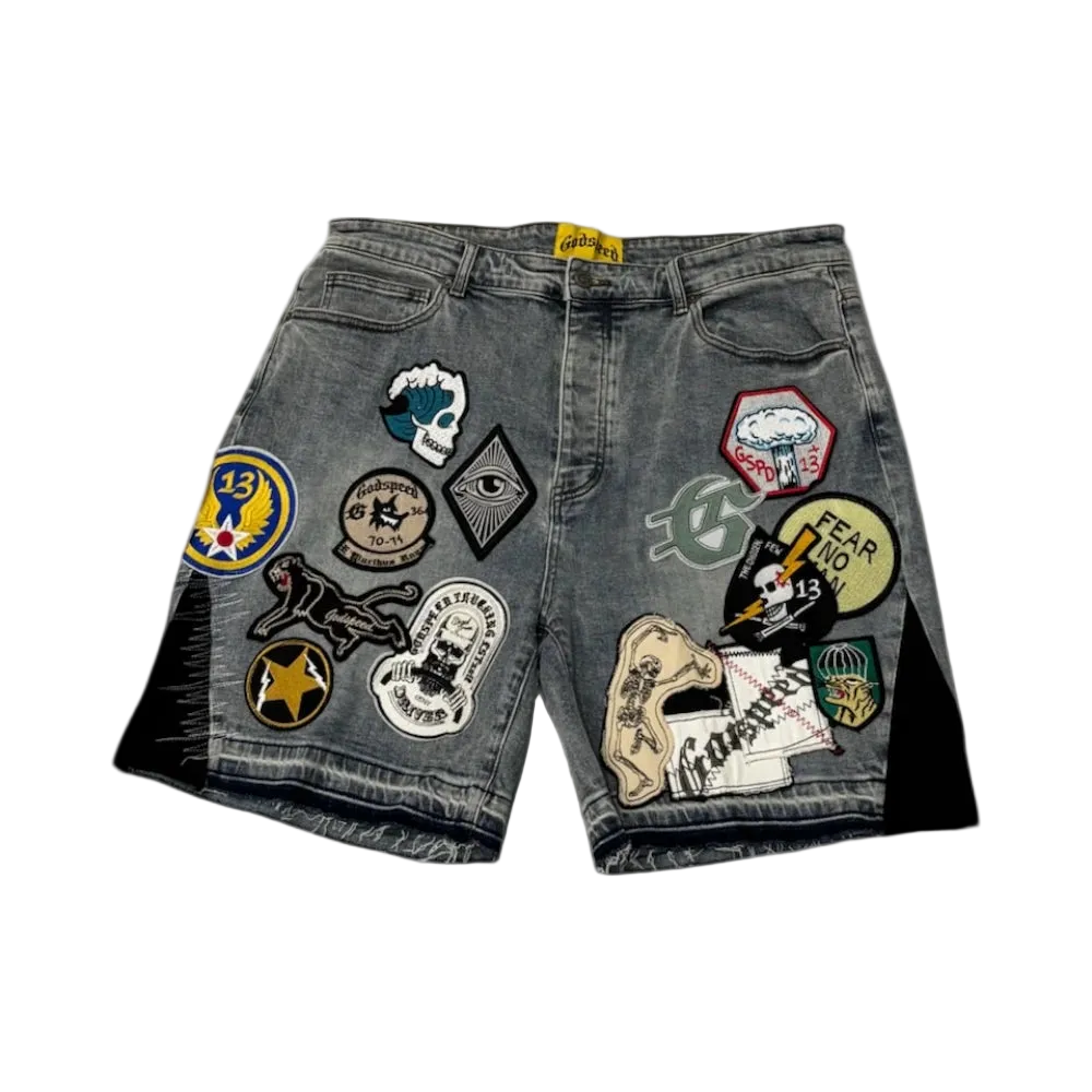 Patchwork Jean Shorts