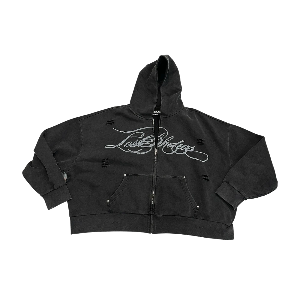 Distressed Script Hoodie