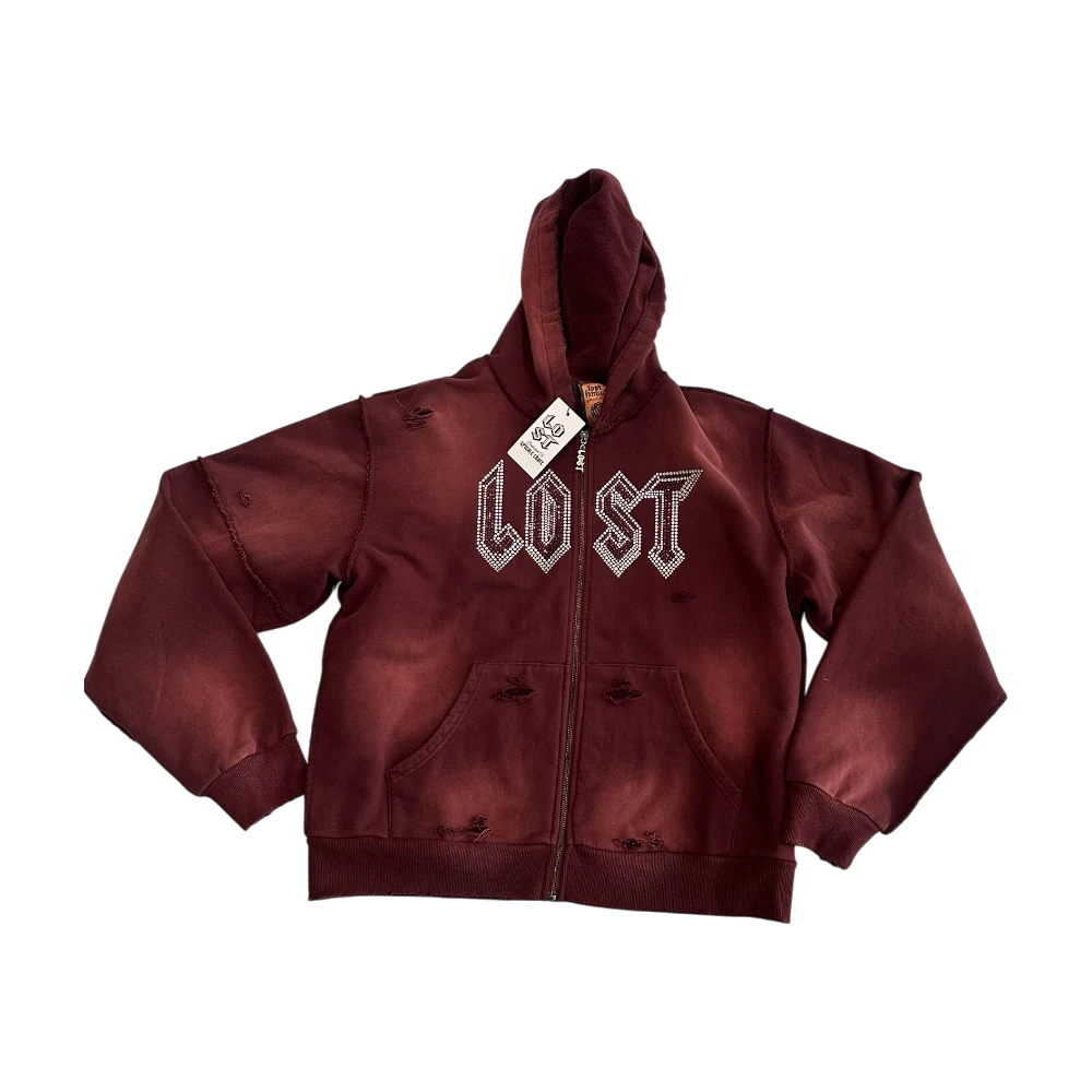 Rhinestone Zip Up Hoodie