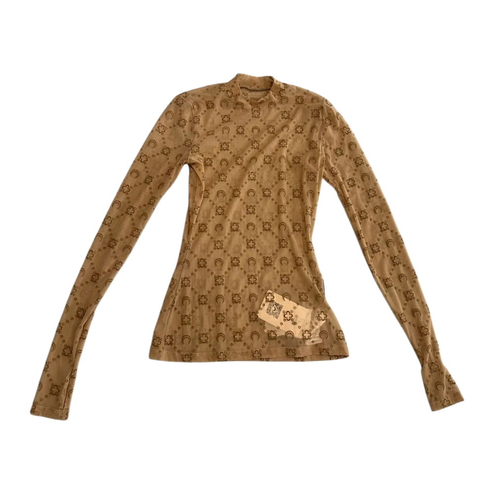 Moonogram Mesh Flock Turtleneck