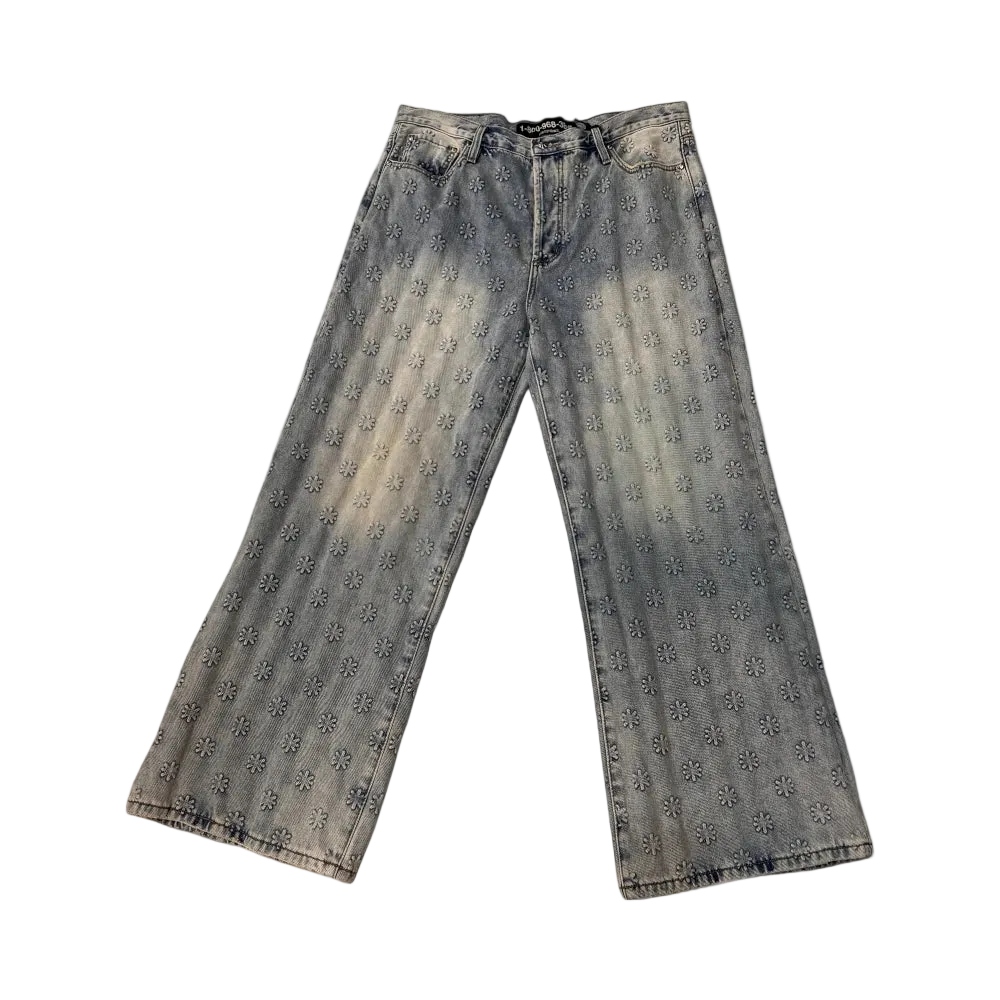 Embossed Denim Jeans