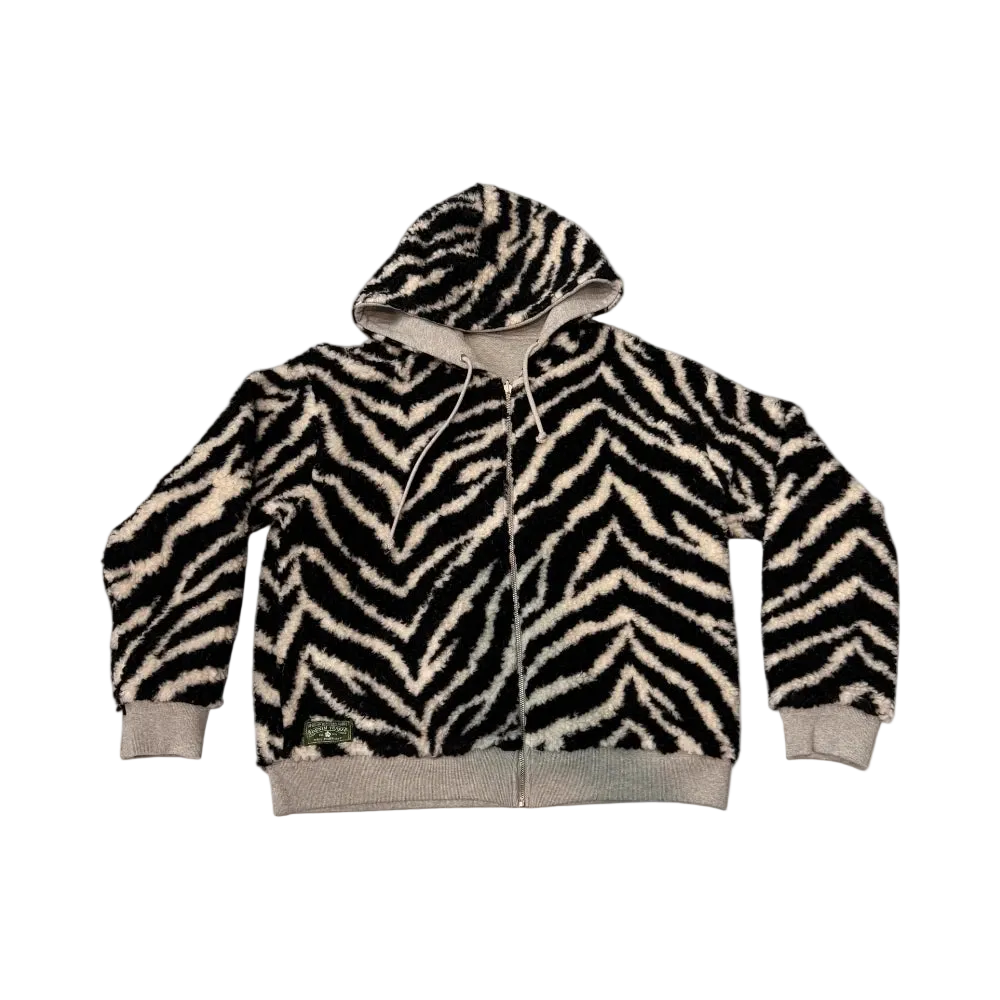 Zebra Shearling Reversible Zip-Up