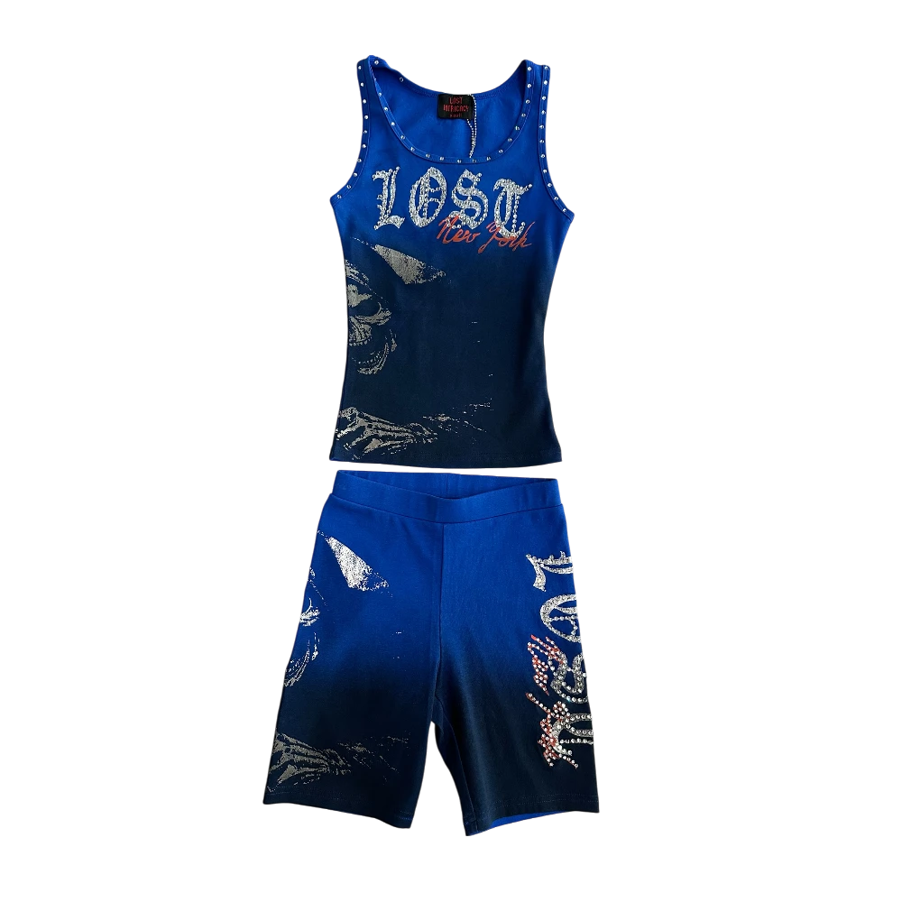 Blue Grim Glam 2 Piece Set