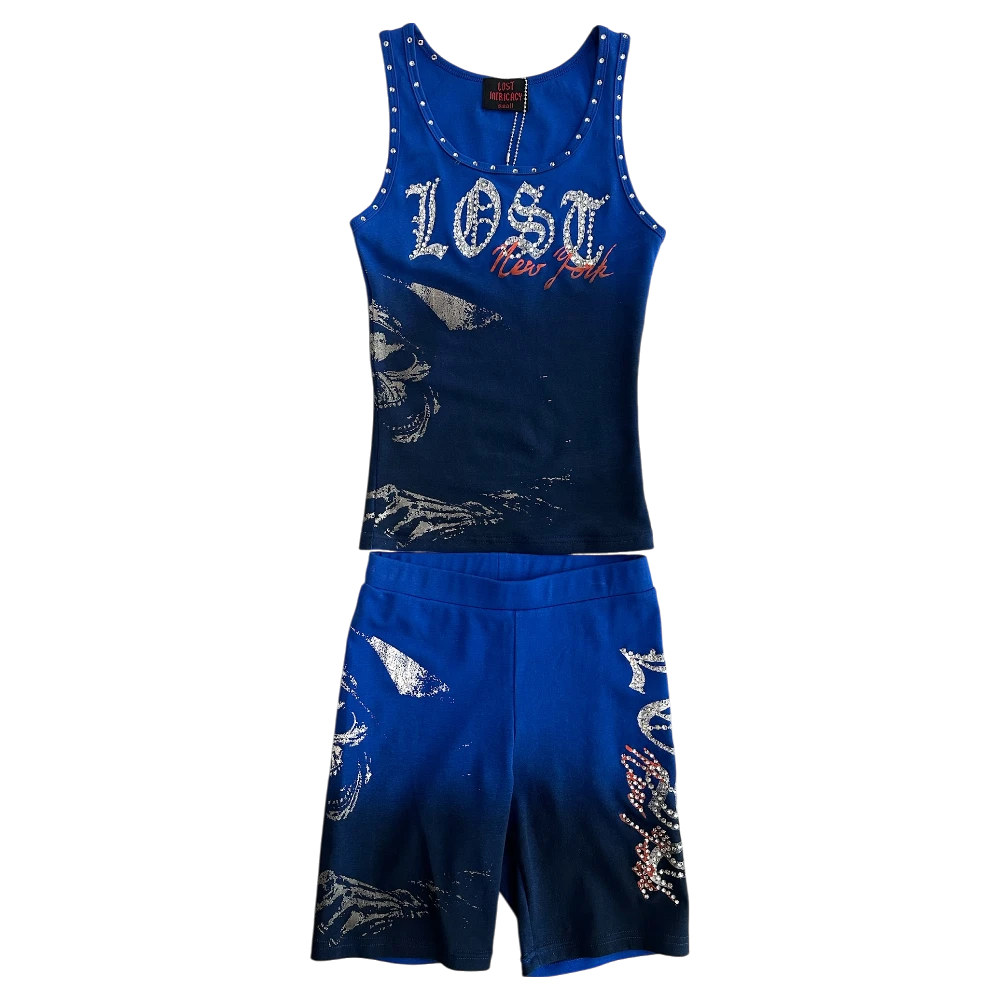 Blue Grim Glam 2 Piece Set