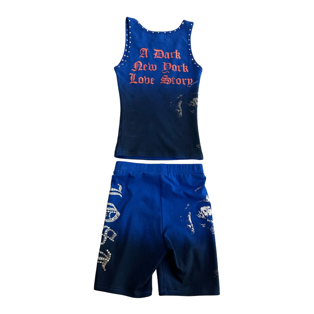 Blue Grim Glam 2 Piece Set