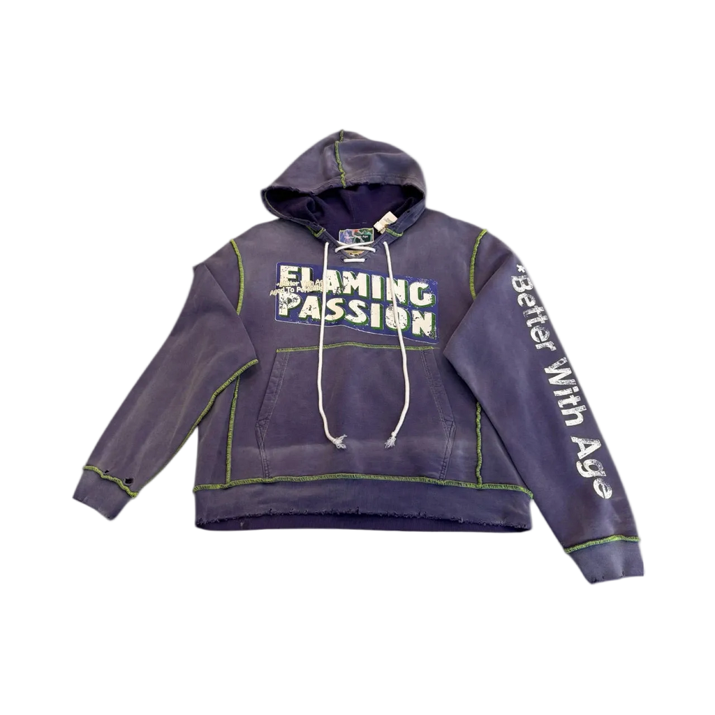 Flaming Passion Hoodie Vintage Plum