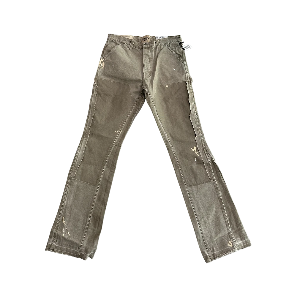 Cement Grey Paint Splatter Carpenter Pants