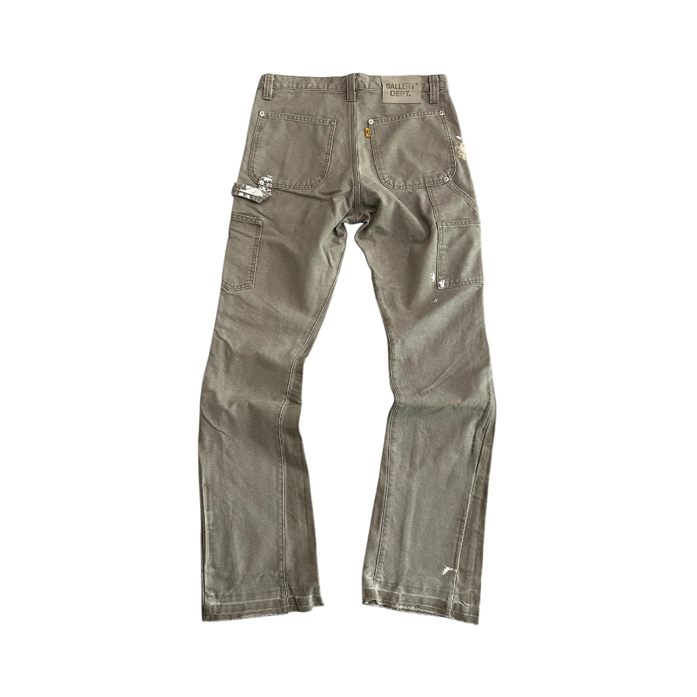 Cement Grey Paint Splatter Carpenter Pants