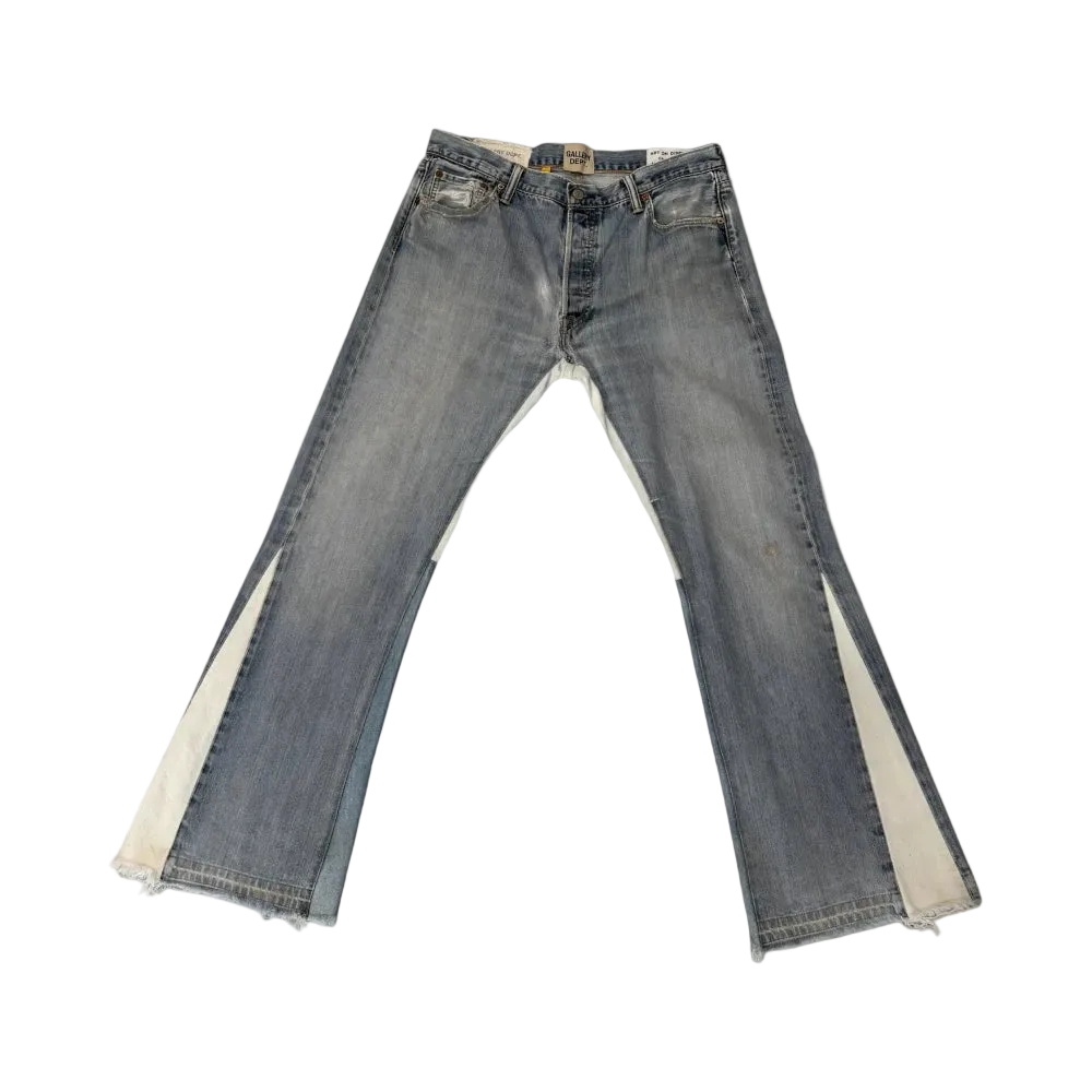 Reconstructed Denim Flared Jeans