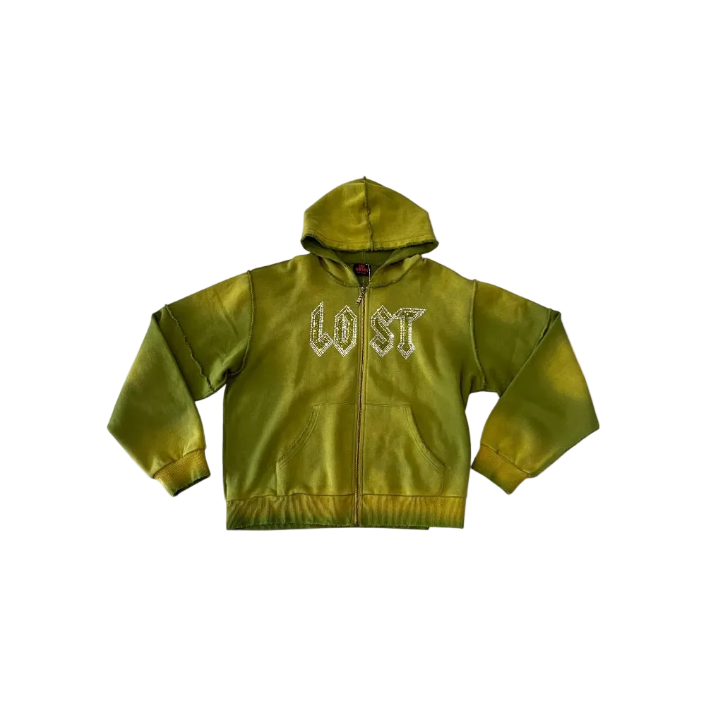 Rhinestone Zip Up Hoodie