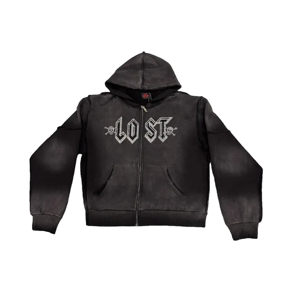 Graphite Skull Zip-Up Hoodie