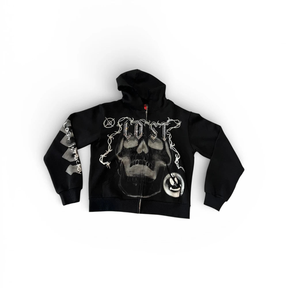 Omi Skull Zip Up Hoodie