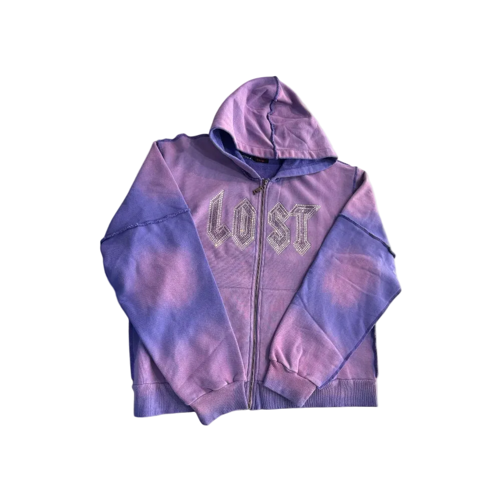 Rhinestone Zip Up Hoodie