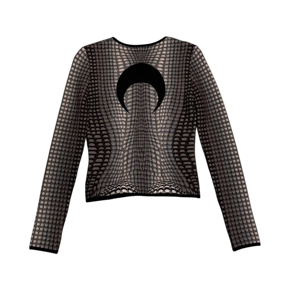 Grey Moon Skin Jacquard Knit Fitted Sweater