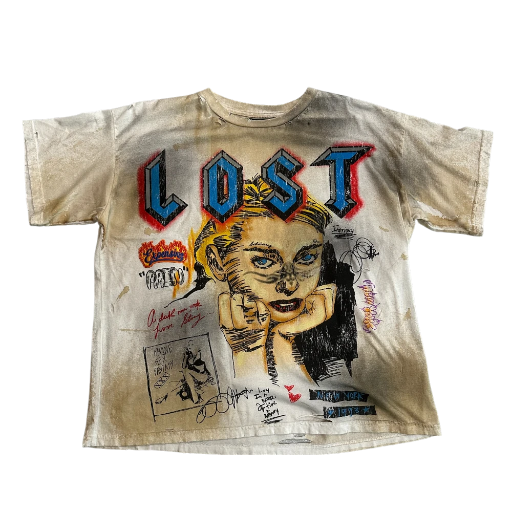 Dark New York Love Off White Tee