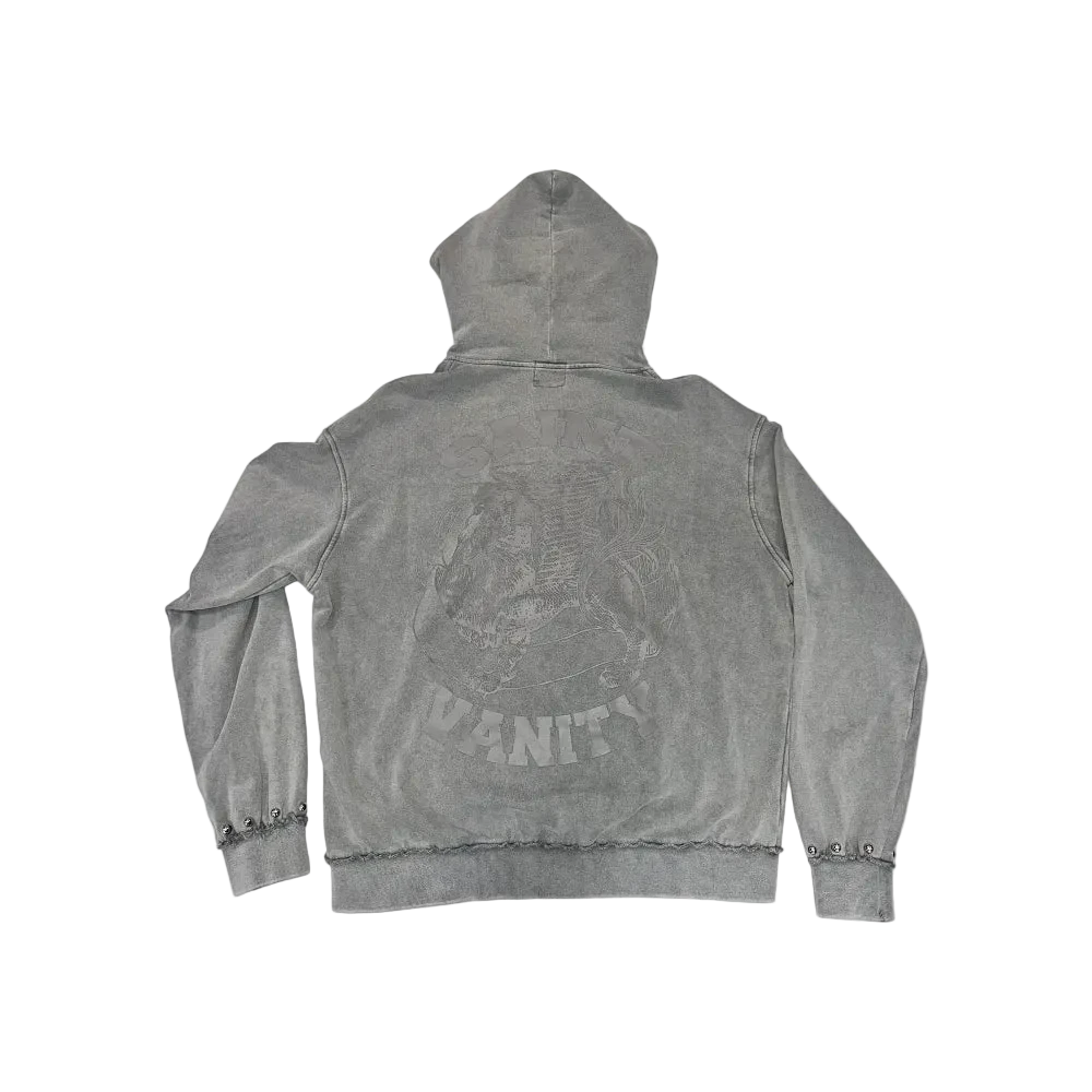 French Terry Studded Zip-Up Hoodie