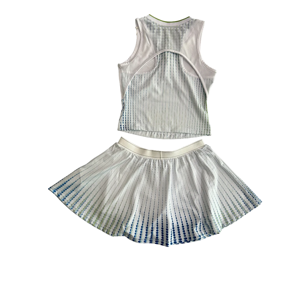White Tennis Printed Racer Set