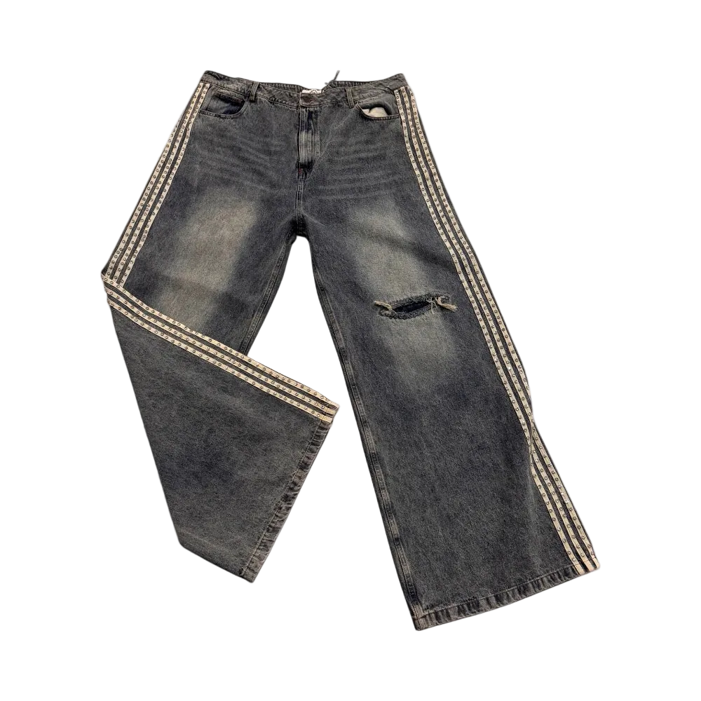 Stripped Rhinestone Jeans