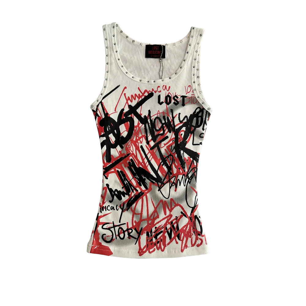 White Graffiti Tank