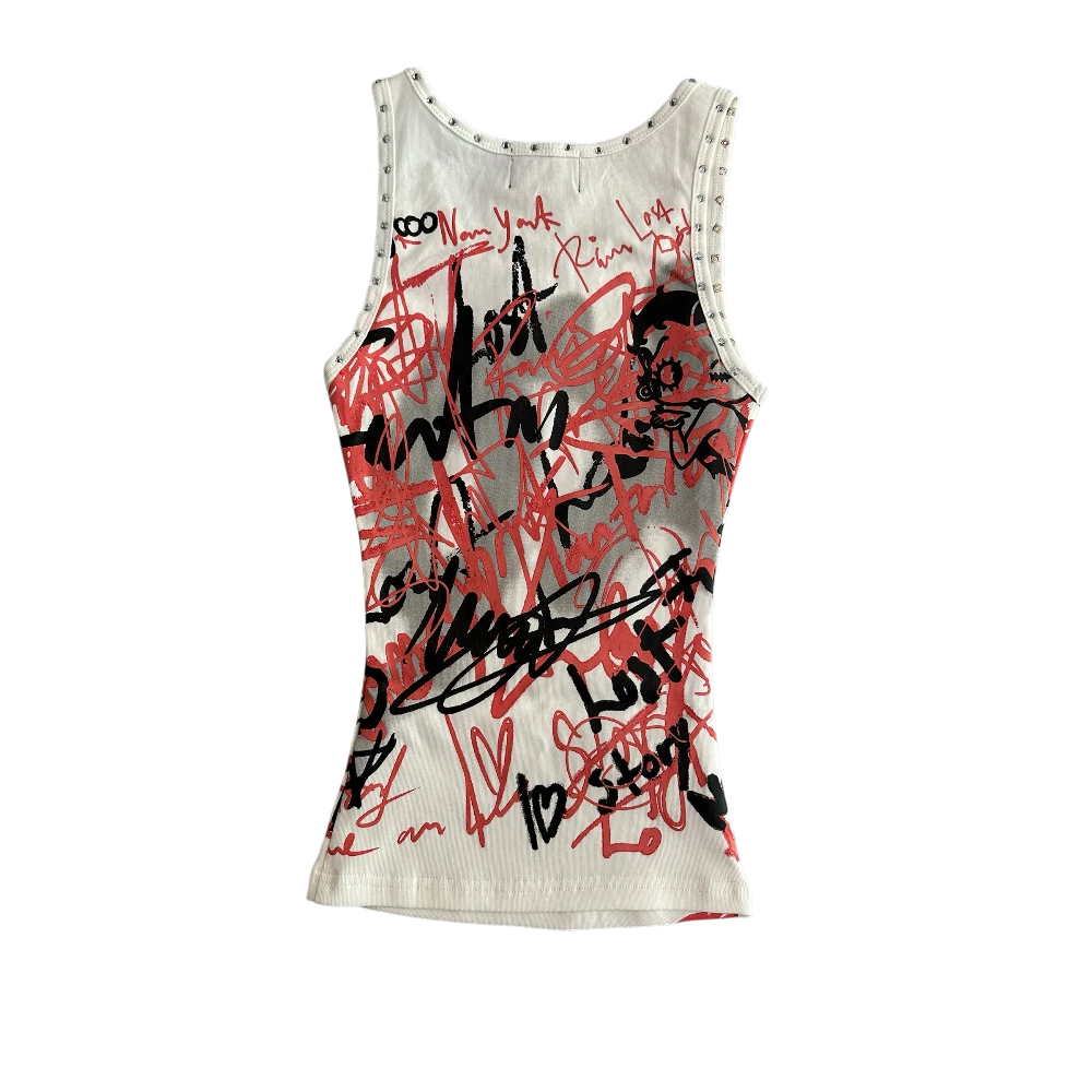 White Graffiti Tank